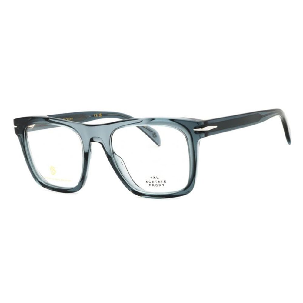 David Beckham Eyeglasses Square Full Rim, Blue Frame and Clear Demo Lenses Lens